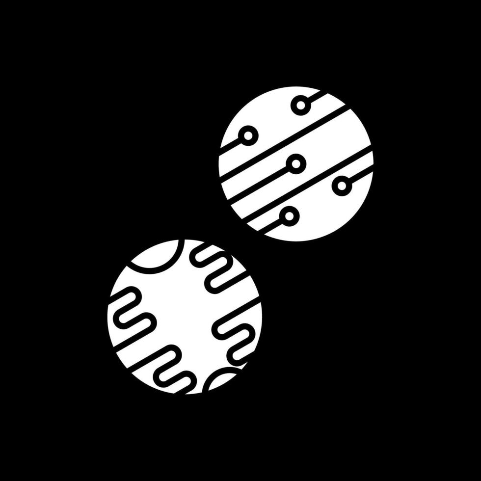 planeten glyph omgekeerd icoon vector