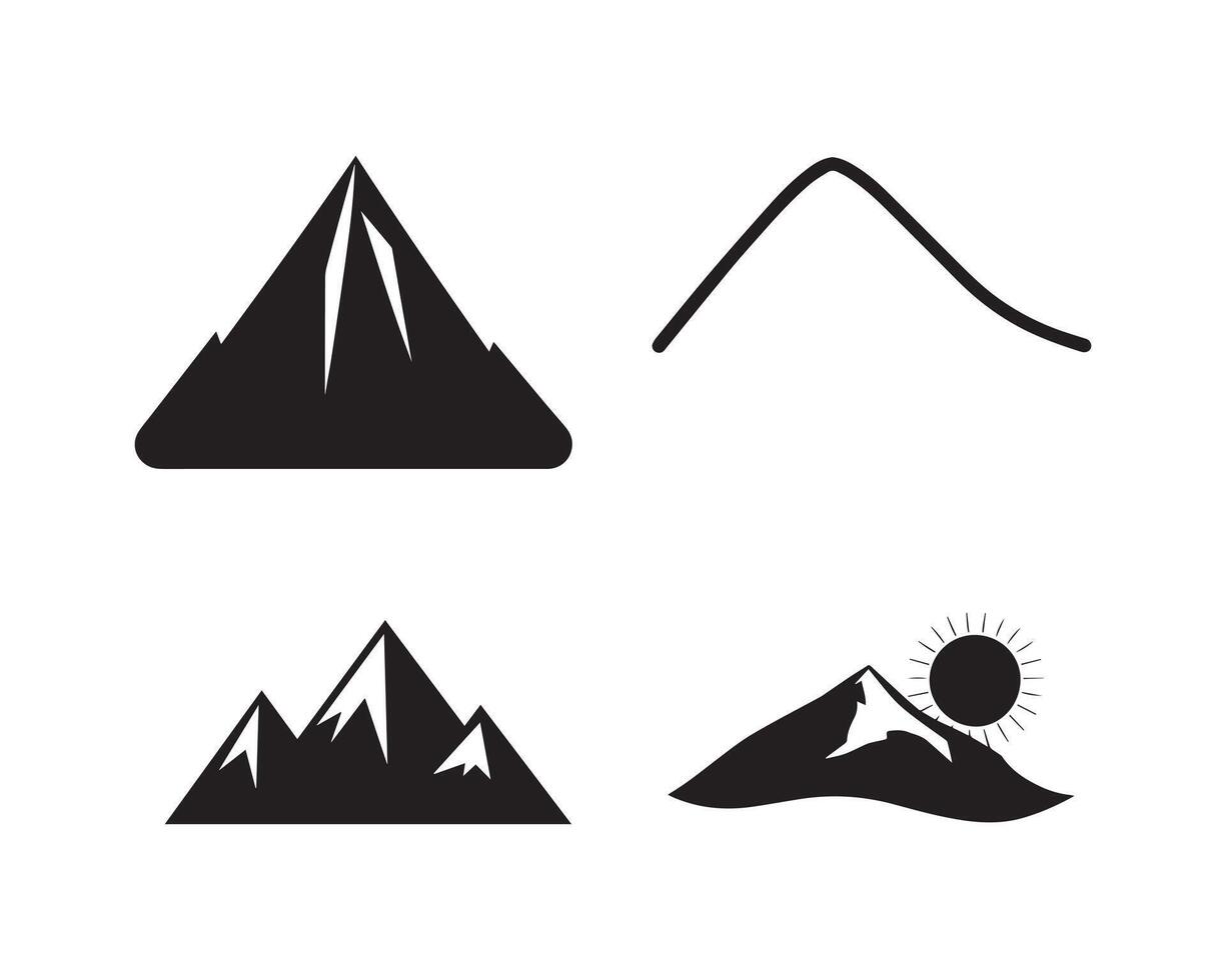 heuvels silhouet icoon grafisch logo ontwerp vector