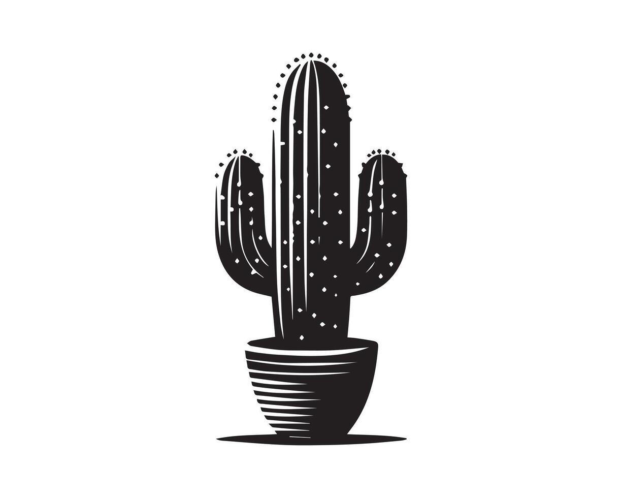 cactus silhouet icoon grafisch logo ontwerp vector