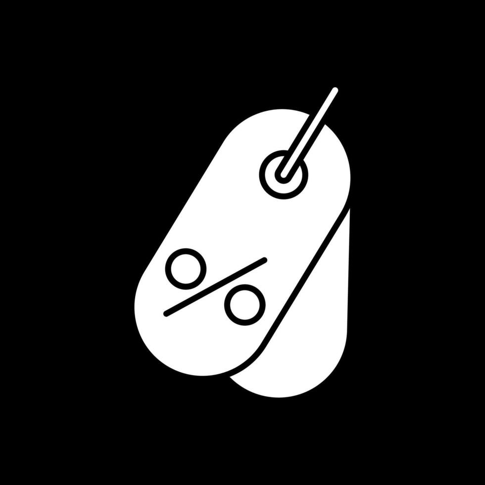 tag glyph omgekeerd pictogram vector