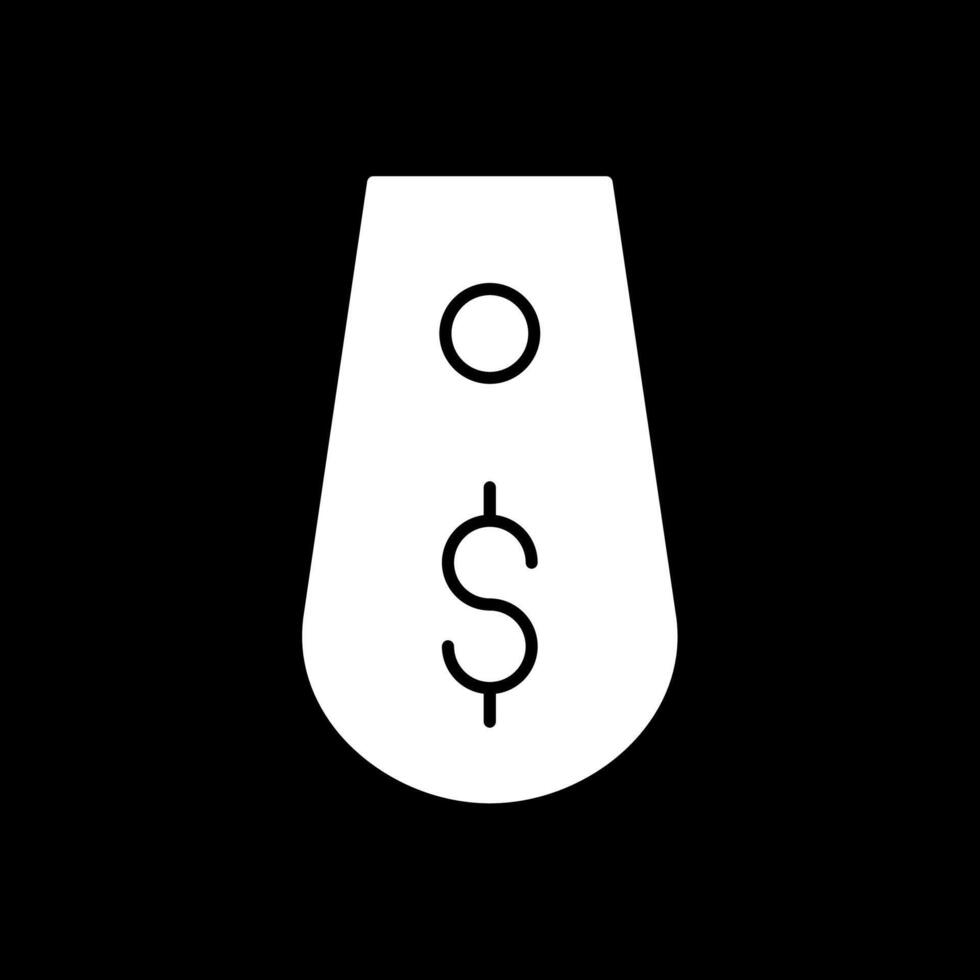 tag glyph omgekeerd pictogram vector