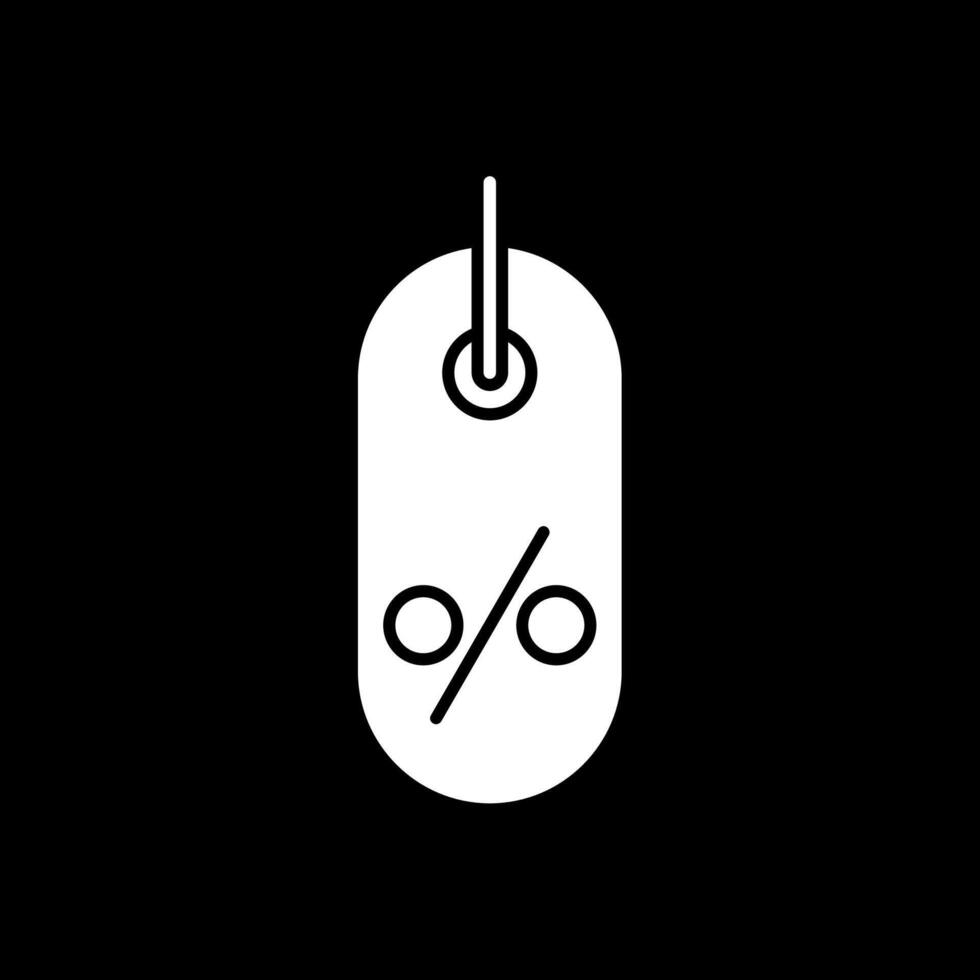 tag glyph omgekeerd pictogram vector