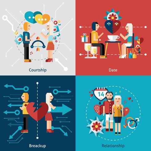 dating icon set vector