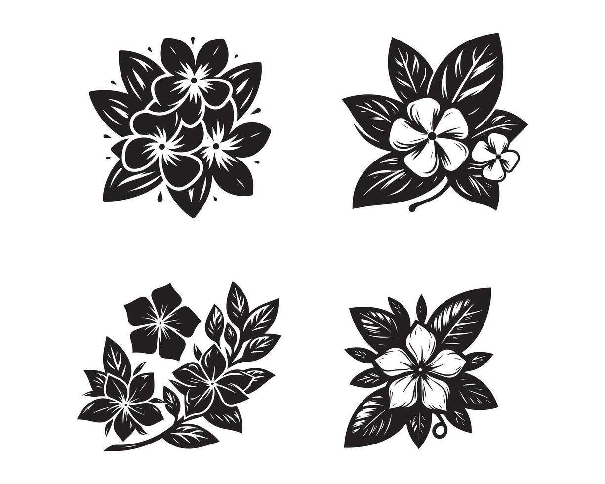 maagdenpalm bloemen silhouet icoon grafisch logo ontwerp vector