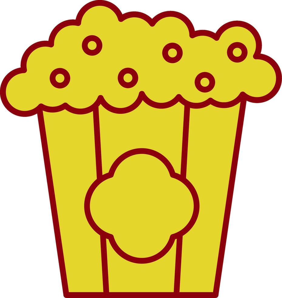 popcorn lijn twee kleuren icoon vector