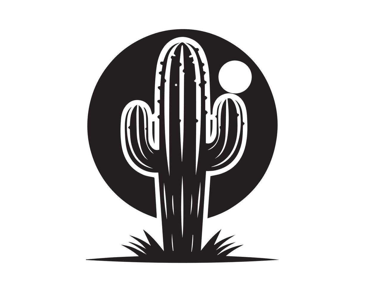 cactus silhouet icoon grafisch logo ontwerp vector