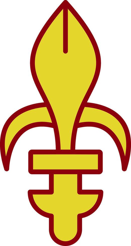 fleur de lis lijn twee kleur icoon vector