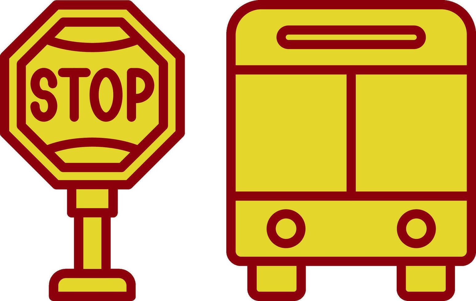 bushalte lijn twee kleuren icoon vector