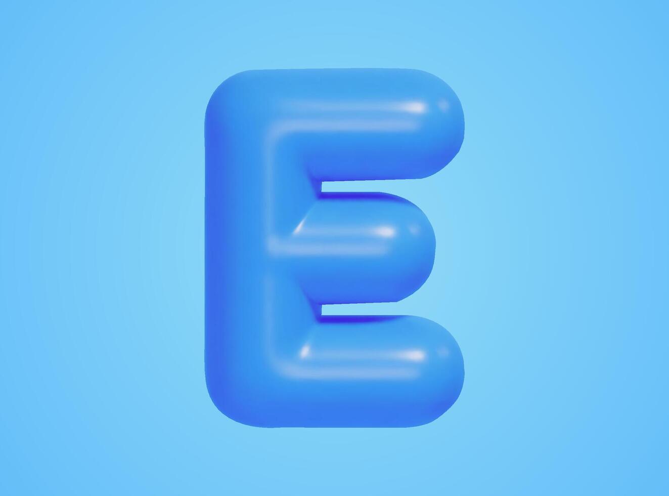 3d illustratie van blauw mat hoofdletters brief e ballon, geïsoleerd Aan blauw achtergrond. vector