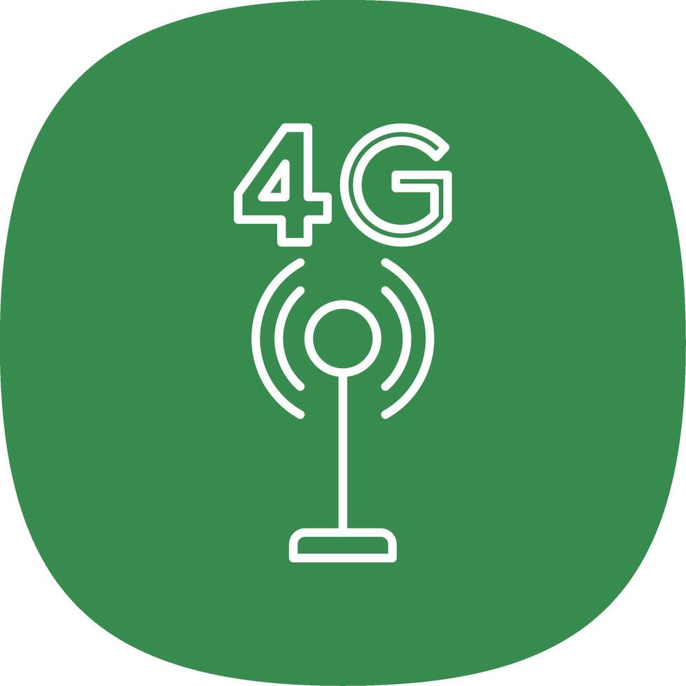 4g lijn kromme icoon vector