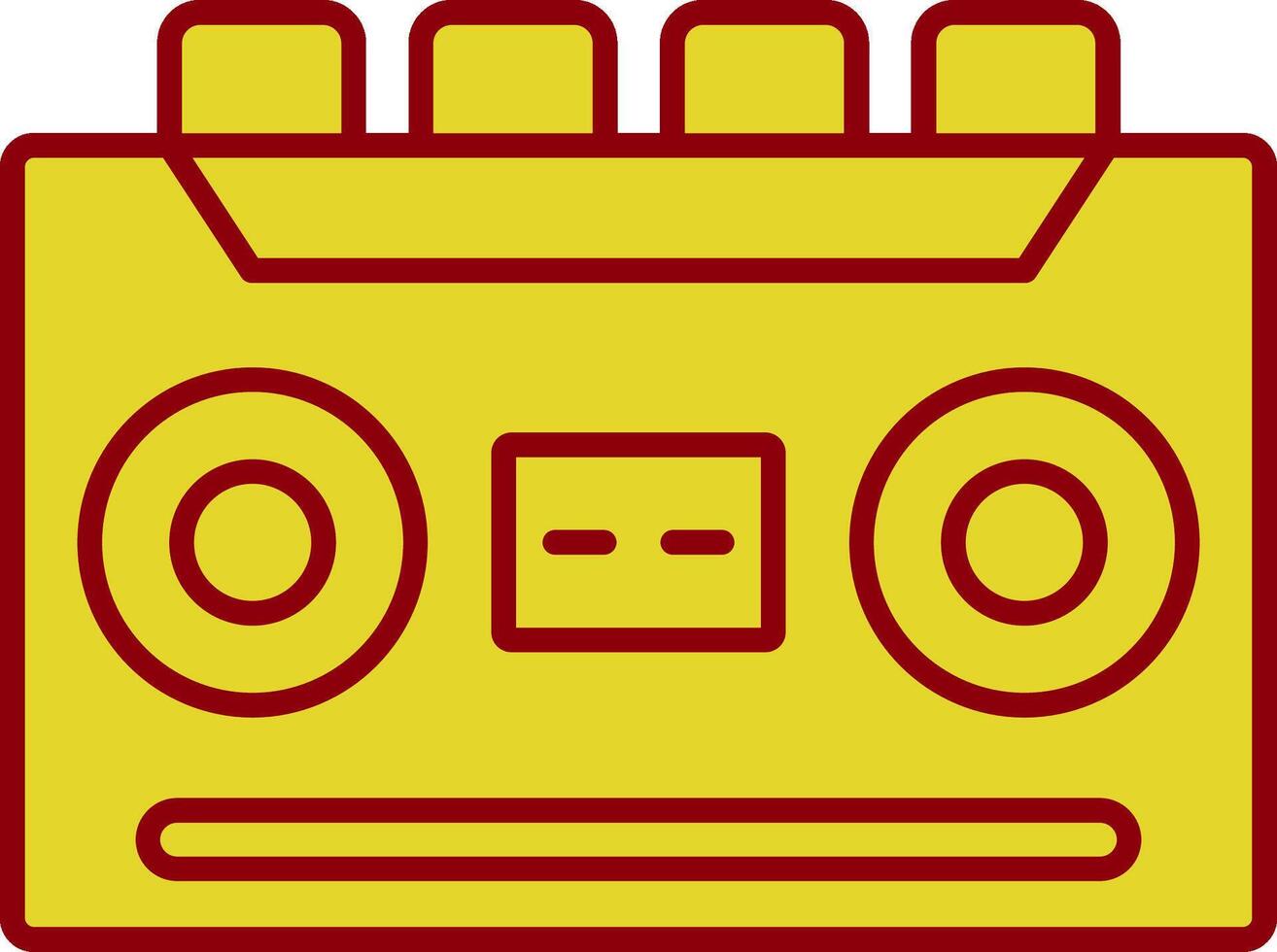 cassette opnemer lijn twee kleur icoon vector