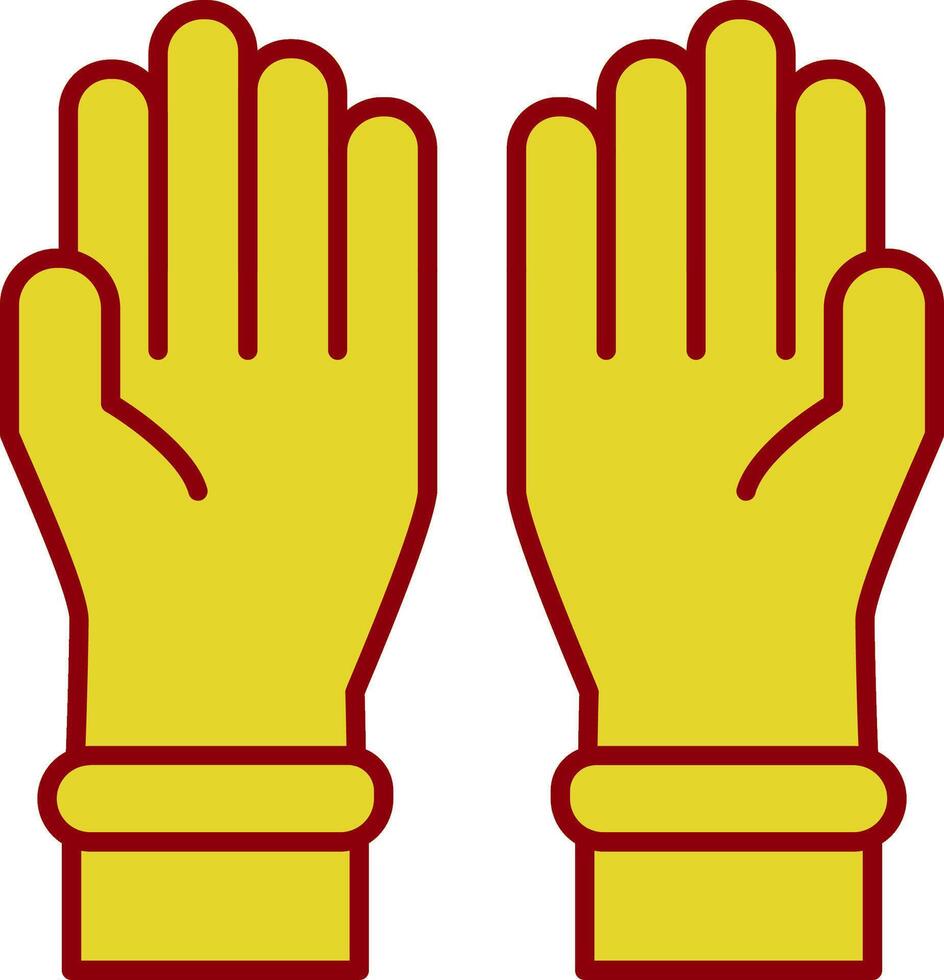 beschermend handschoenen lijn twee kleur icoon vector