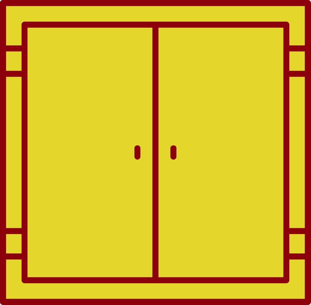 deur lijn twee kleuren icoon vector