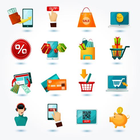 e-commerce pictogrammen instellen vector