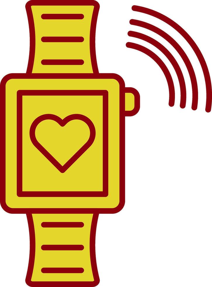 smartwatch lijn twee kleuren icoon vector
