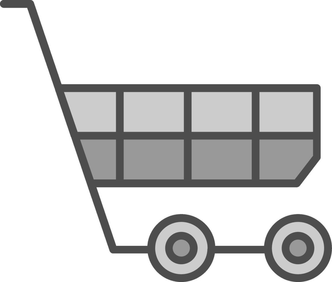 boodschappen doen kar lijn cirkel icoon vector