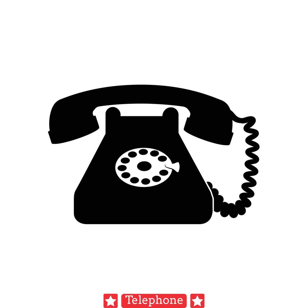 wijnoogst telefoon symbolen oud fashioned communicatie silhouet pak vector