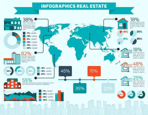 Onroerend goed Infographics vector