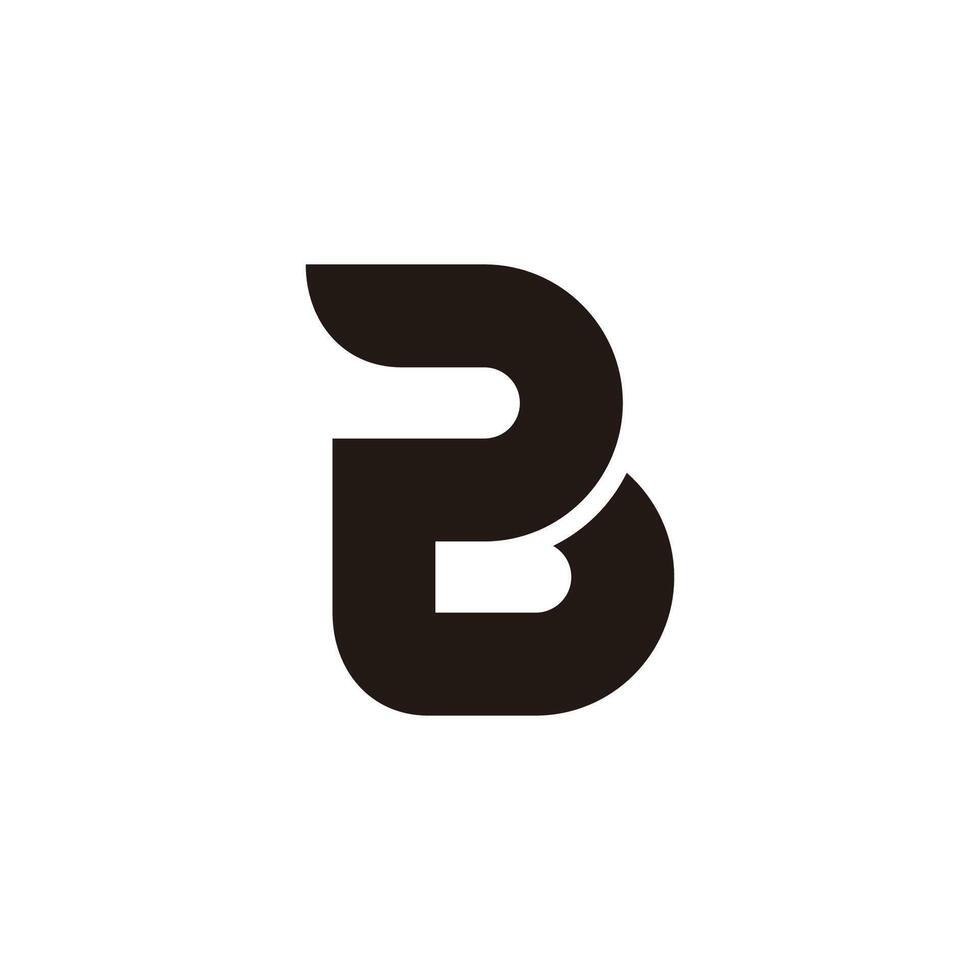 brief pb gekoppeld curves meetkundig logo vector