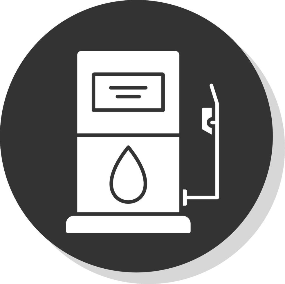 gas- station glyph grijs cirkel icoon vector