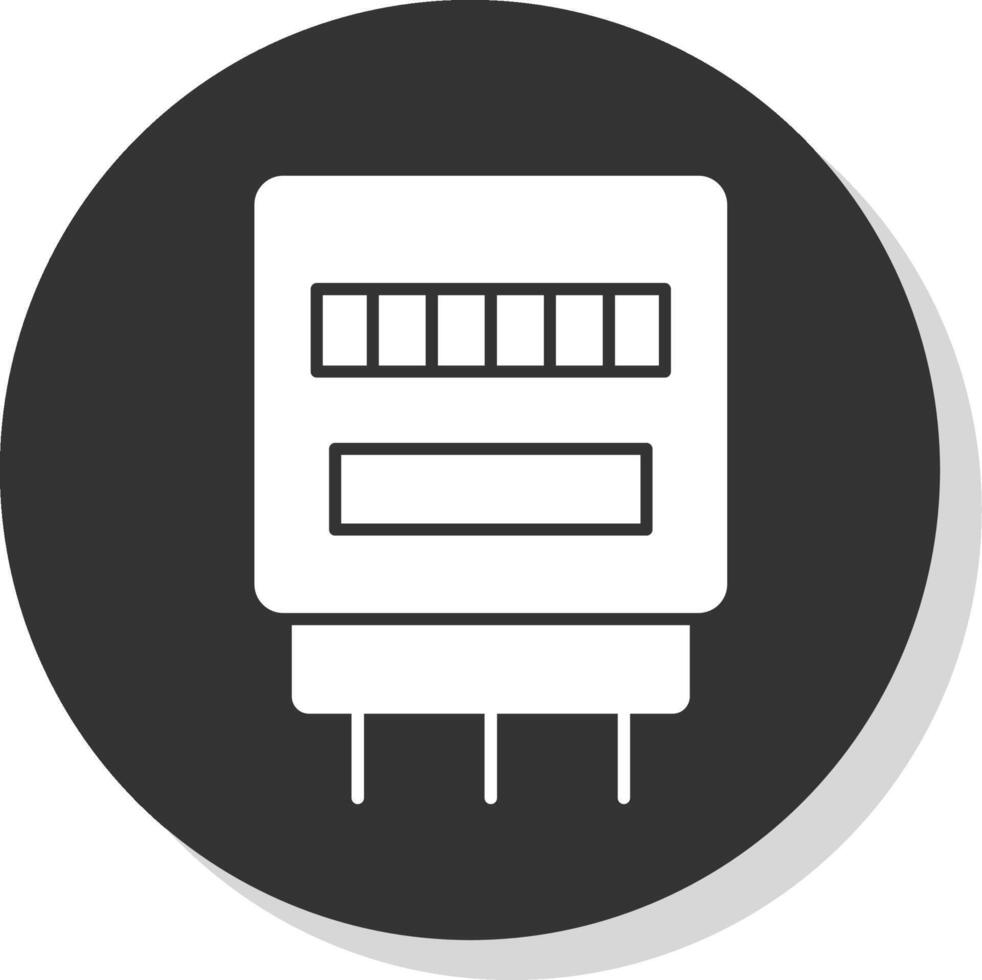 elektrisch teller glyph grijs cirkel icoon vector