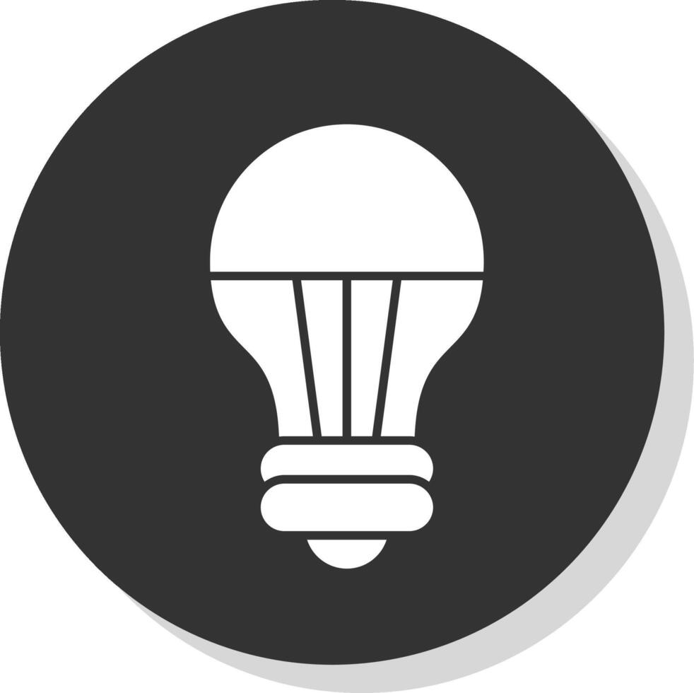 LED licht glyph grijs cirkel icoon vector