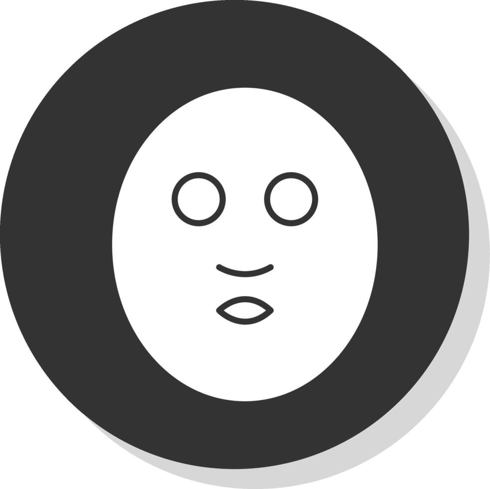 gelaats masker glyph grijs cirkel icoon vector