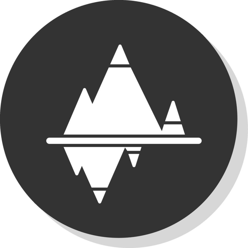 gletsjer glyph grijs cirkel icoon vector