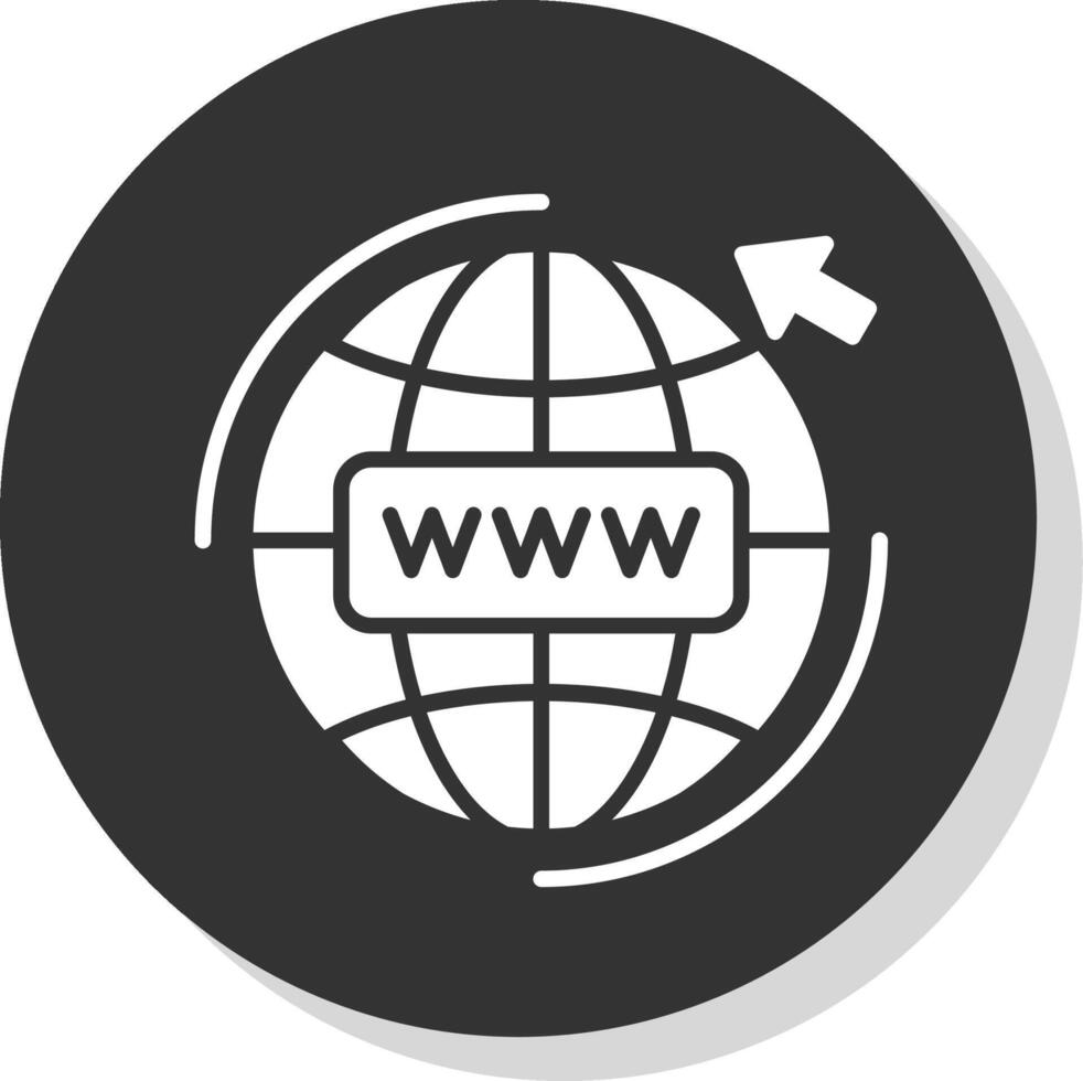 website glyph grijs cirkel icoon vector