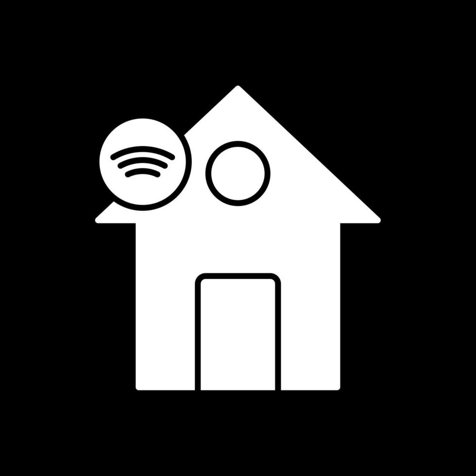 slim huis glyph omgekeerd icoon vector