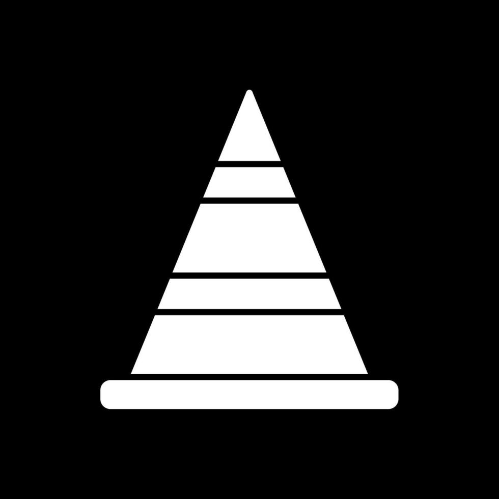 kegel glyph omgekeerd pictogram vector