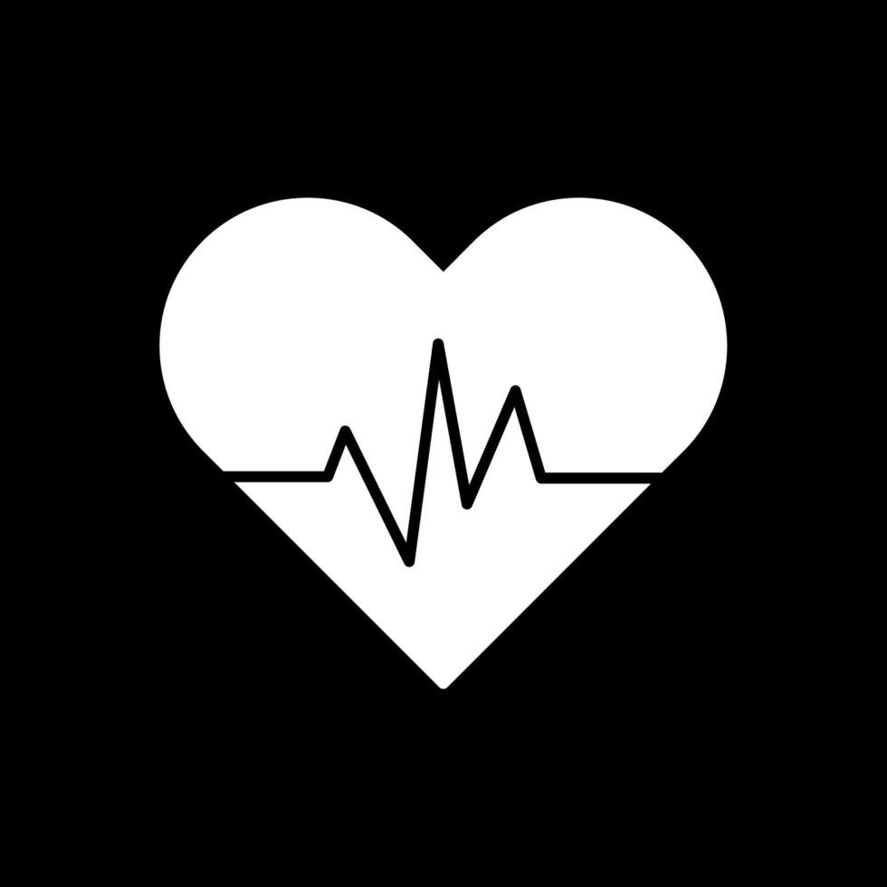 hart ritme glyph omgekeerd icoon vector