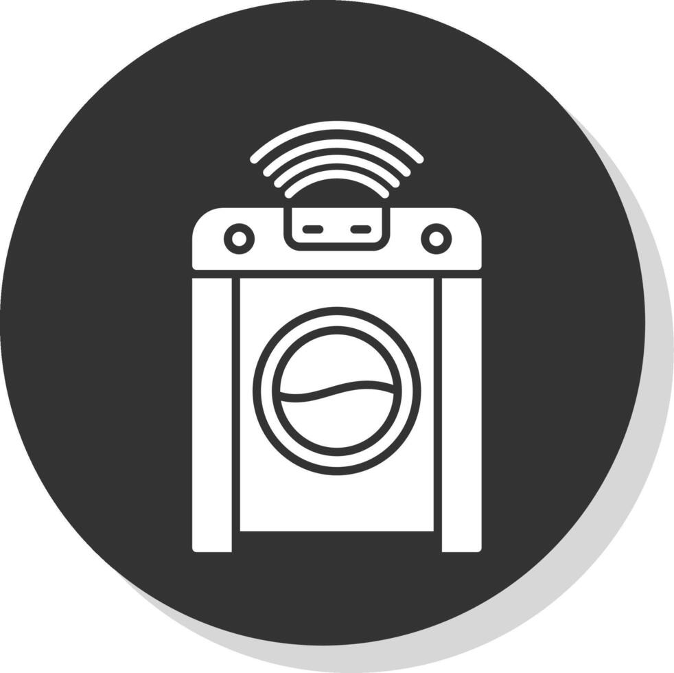 slim het wassen machine glyph grijs cirkel icoon vector