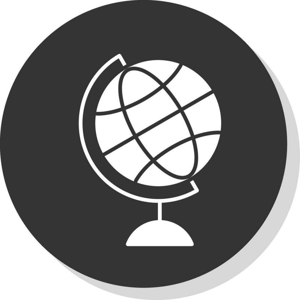 wereldbol glyph grijs cirkel icoon vector