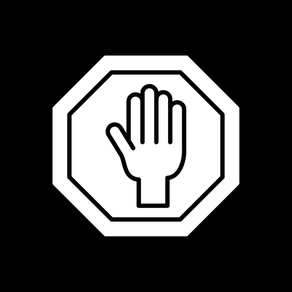 stop glyph omgekeerd pictogram vector