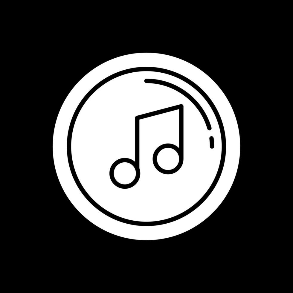 muziek- Notitie glyph omgekeerd icoon vector