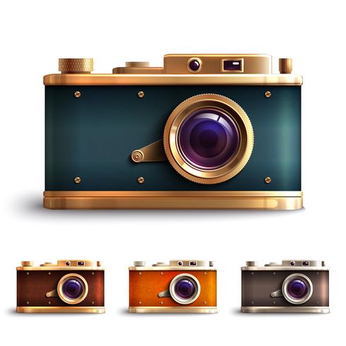 Retro-stijl cameraset vector