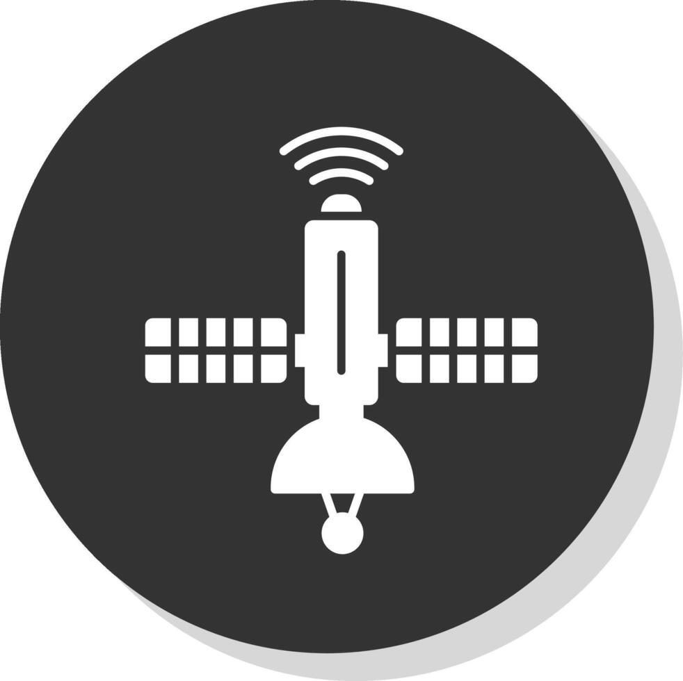 satelliet glyph grijs cirkel icoon vector