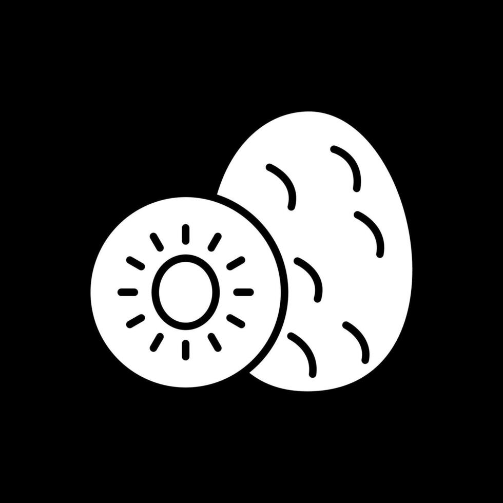 kiwi glyph omgekeerd icoon vector