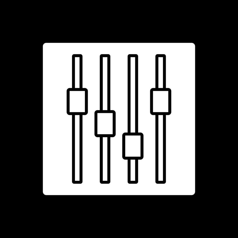 faders glyph omgekeerd icoon vector