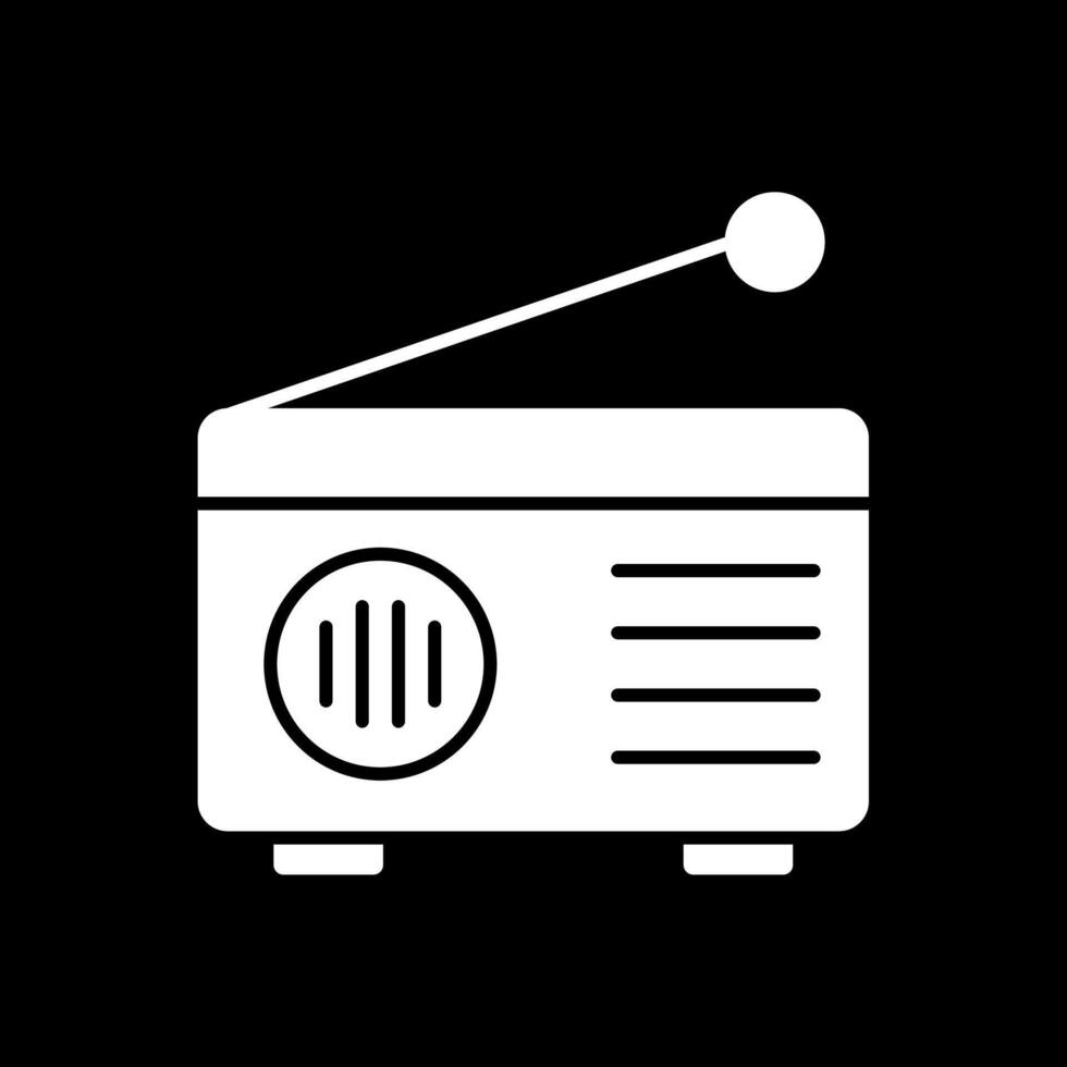 radio glyph omgekeerd pictogram vector