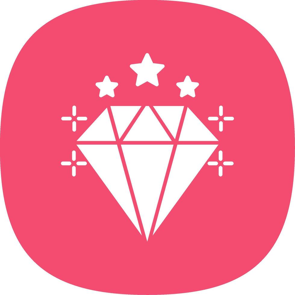 diamant glyph kromme icoon vector