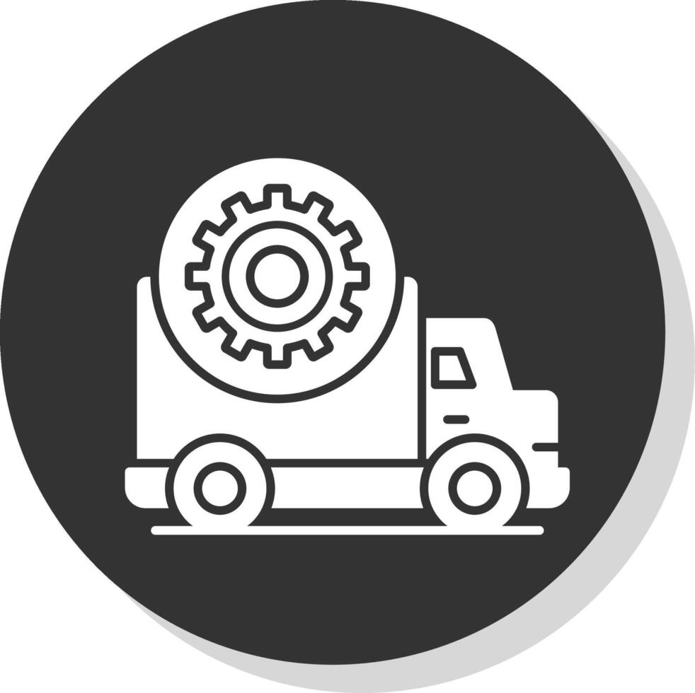 vrachtauto reparatie glyph grijs cirkel icoon vector