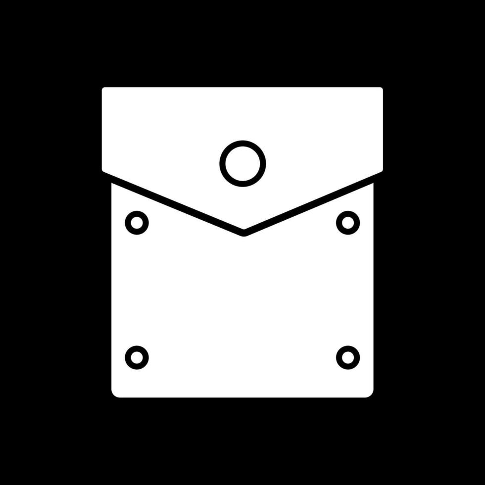 zak- plein glyph omgekeerd icoon vector