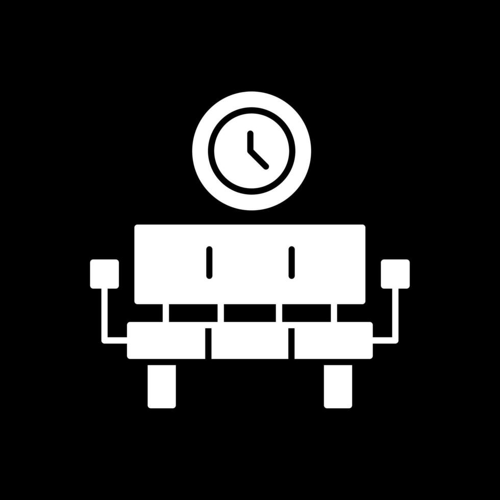 wachtkamer glyph omgekeerd pictogram vector