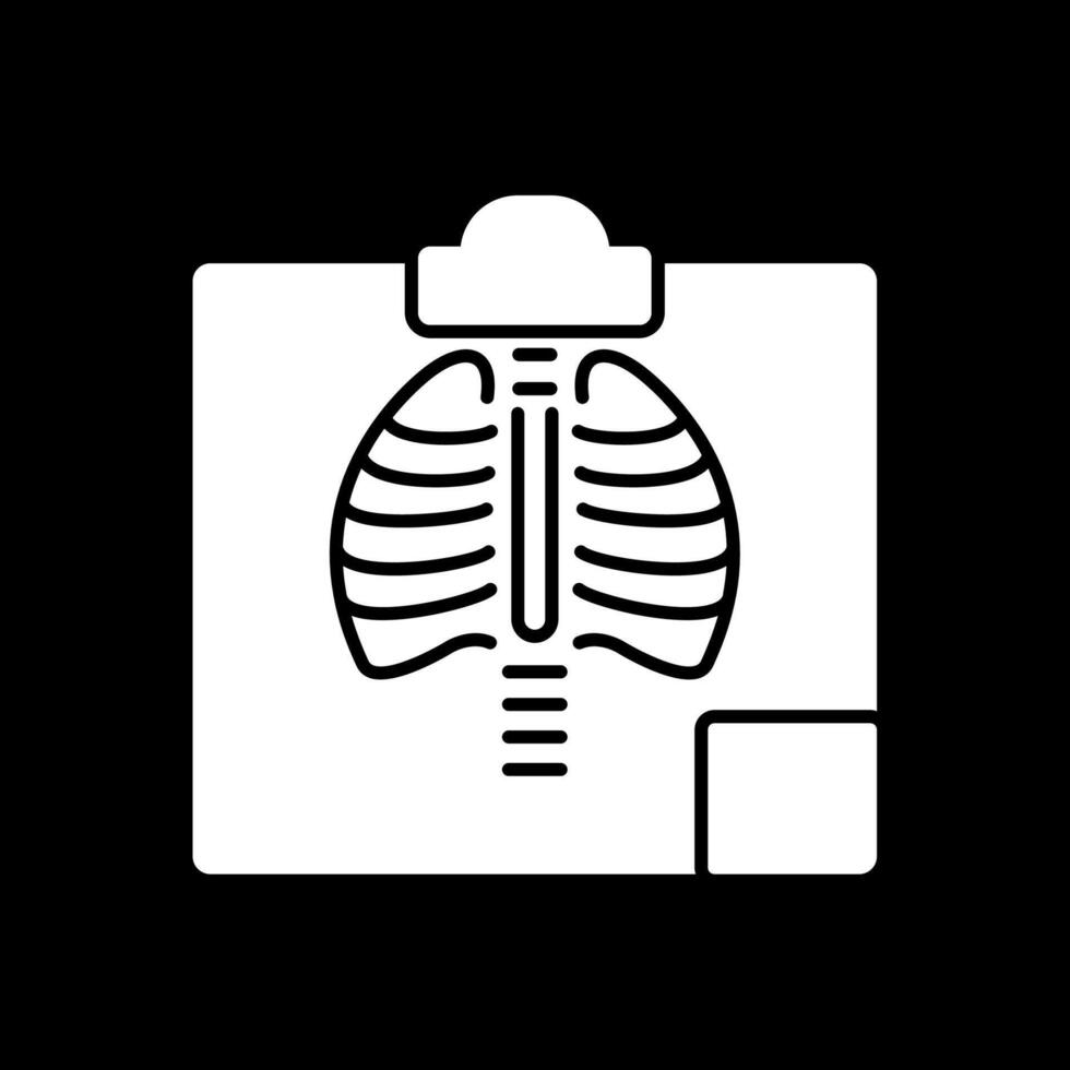 radiologie glyph omgekeerd icoon vector