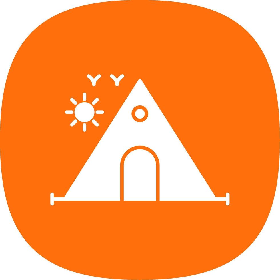 camping glyph kromme icoon vector