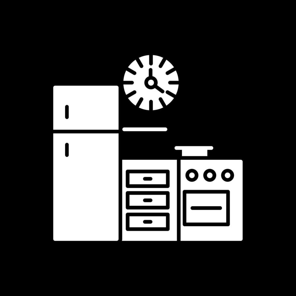 keuken glyph omgekeerd icoon vector