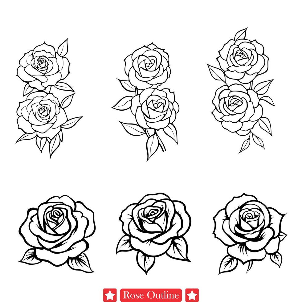 iconisch roos grafisch tijd vereerd bloem silhouet voor wijnoogst geïnspireerd decor en retro ontwerpen vector