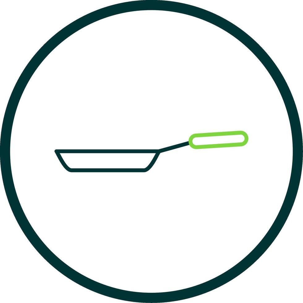 frituren pan lijn cirkel icoon vector